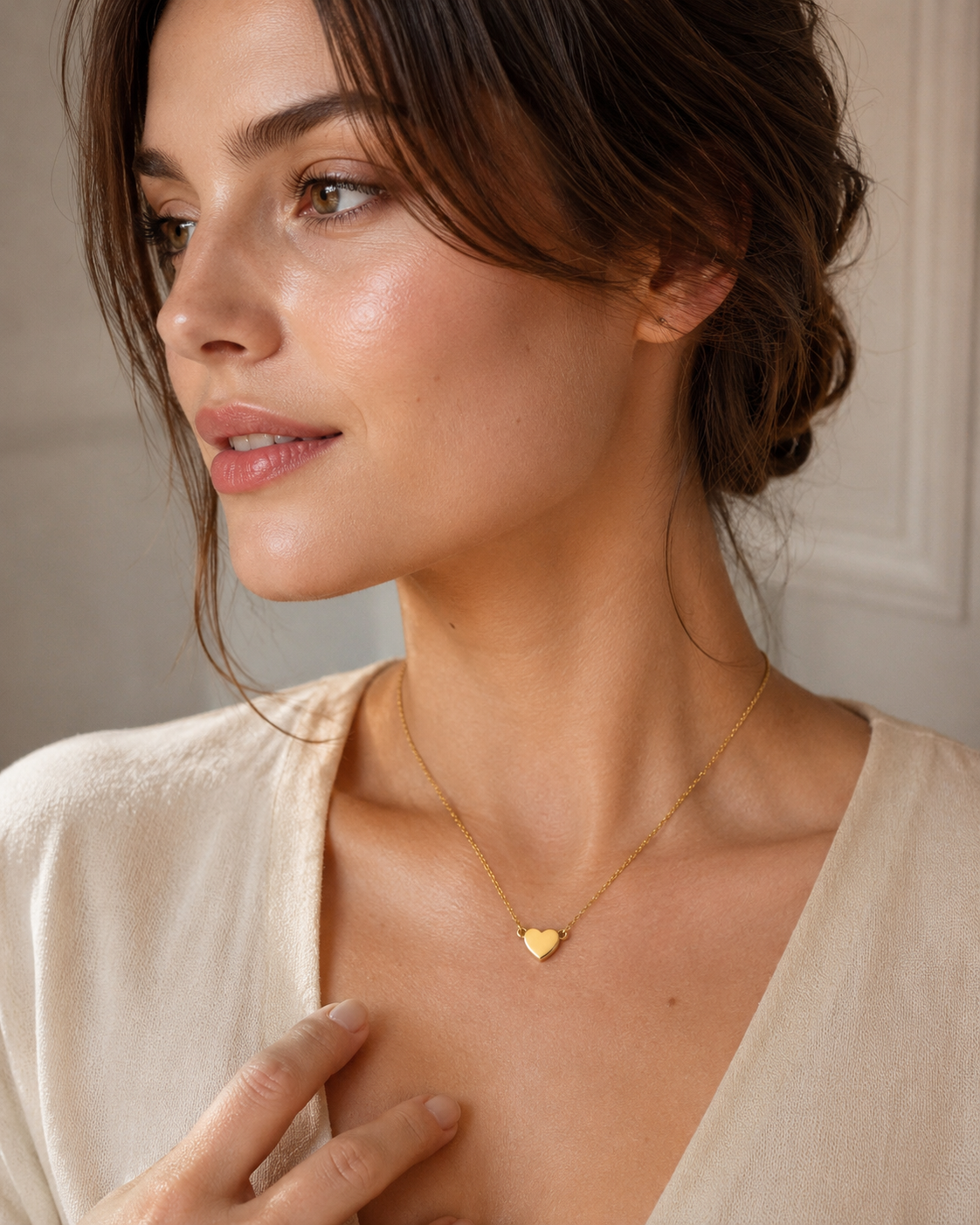 Minimalist Gold Heart Pendant Necklace | Stainless Steel | Waterproof & Tarnish-Free