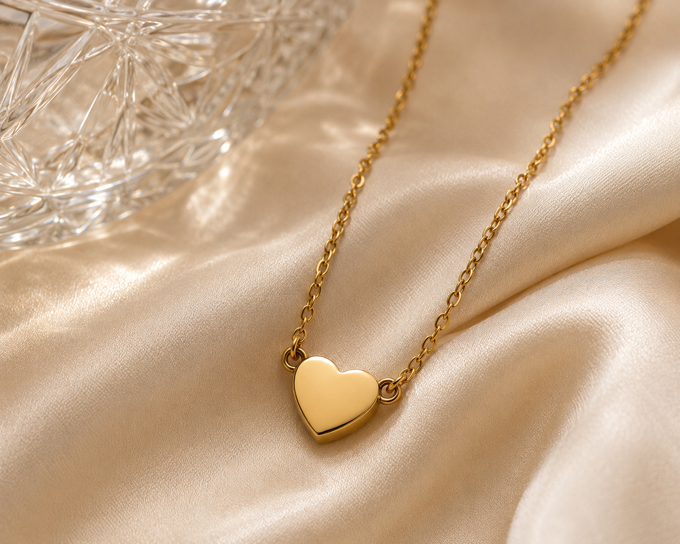 Minimalist Gold Heart Pendant Necklace | Stainless Steel | Waterproof & Tarnish-Free